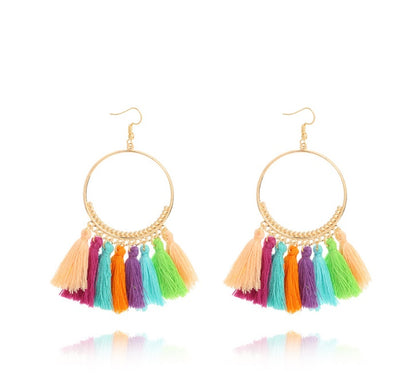 Big Round Drop Dangle Earrings by edenista