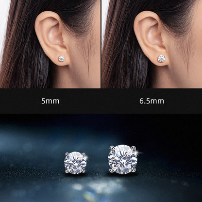 Stud Earrings 925 Sterling Silver 18 Gold Moissanite Stud Earrings by edenista