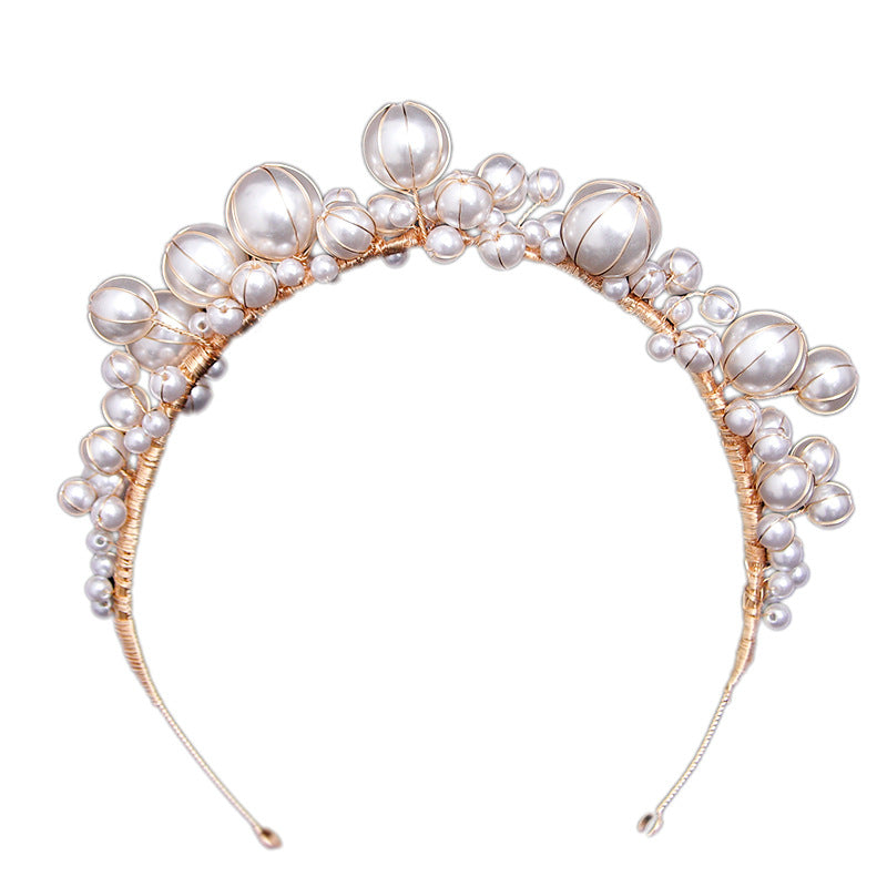 Simple Pearl Hairband Bridal Veil Formal Dress Accessories by edenista