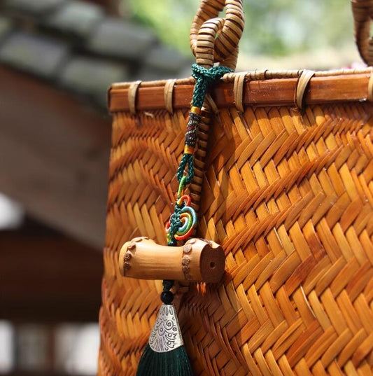 Female Minority Bamboo Woven Bag Travel Handbag by edenista