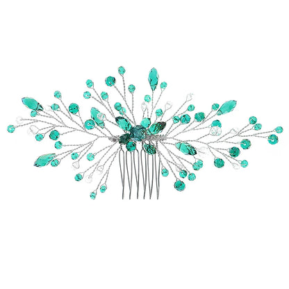 Green Crystal Branch Bridal Headpiece