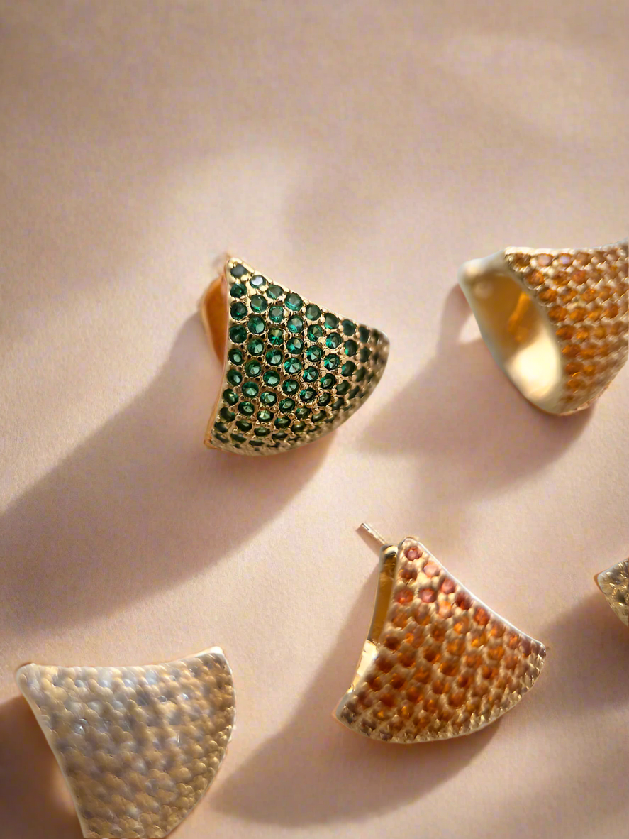 Cubic Zirconia Curved Hoops