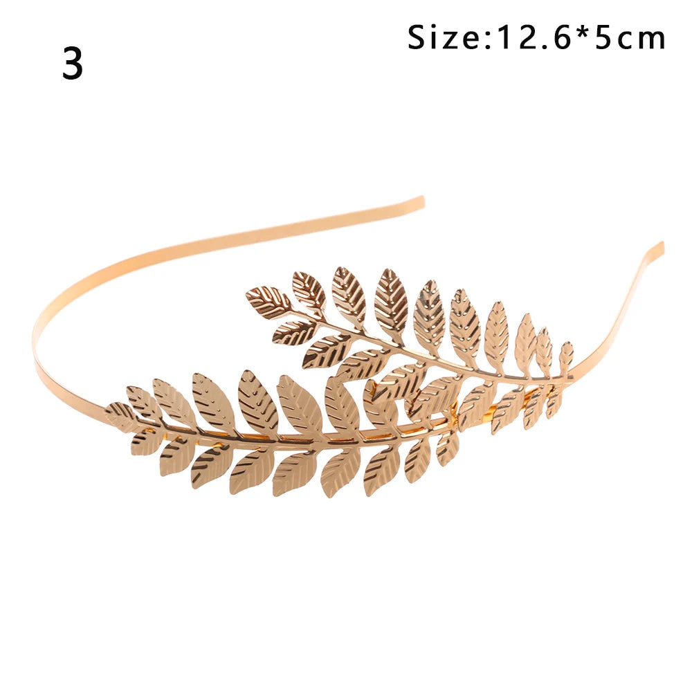 Gold Leaf Bridal Headband Tiara Crown