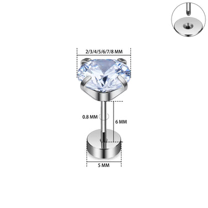 925 Sterling Silver Cubic Zirconia Stud Earrings