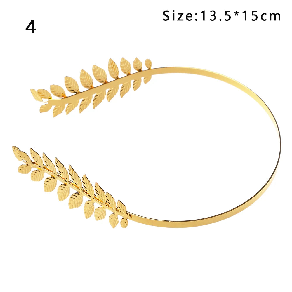 Gold Leaf Bridal Headband Tiara Crown
