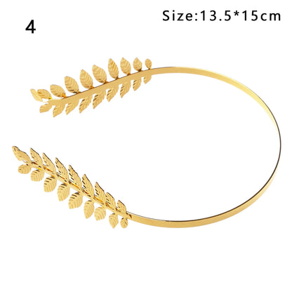 Gold Leaf Bridal Headband Tiara Crown