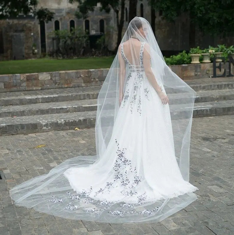 2-Tier Minimalist Bridal Veil with Blusher