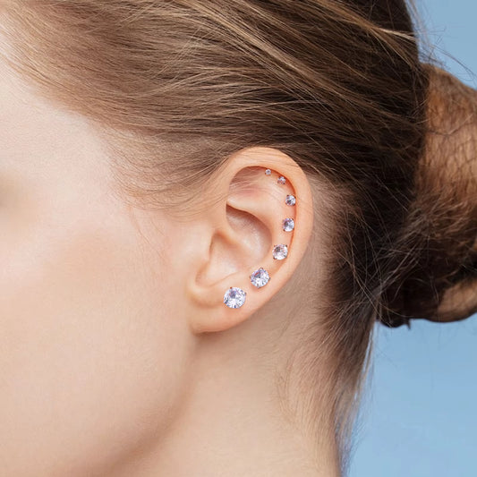925 Sterling Silver Cubic Zirconia Stud Earrings