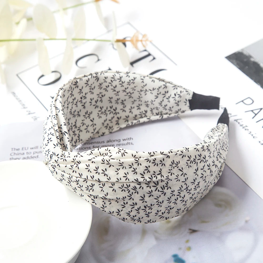 Wide Cross Leopard Print Headband – Elastic Bow Hair Hoop for Women & Girls