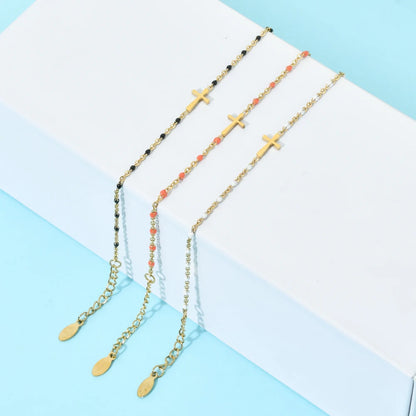 Boho Thin Link Chain Charm Bracelet for Women – Gold