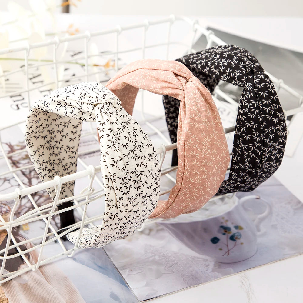 Wide Cross Leopard Print Headband – Elastic Bow Hair Hoop for Women & Girls