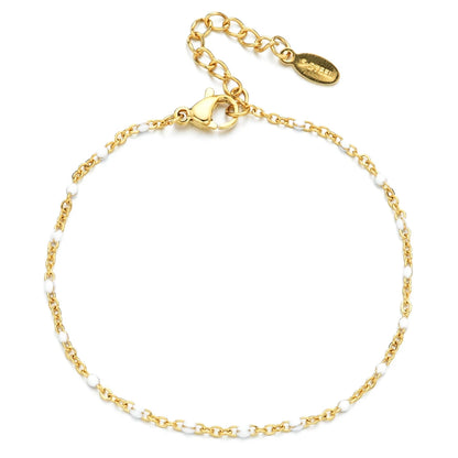 Colourful Thin Link Chain Stainless Steel Bracelet for Women