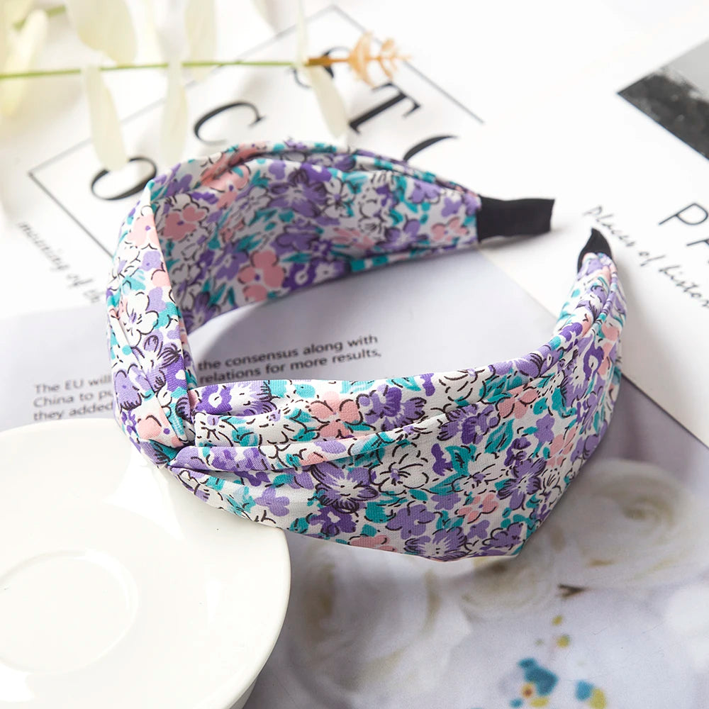 Wide Cross Leopard Print Headband – Elastic Bow Hair Hoop for Women & Girls