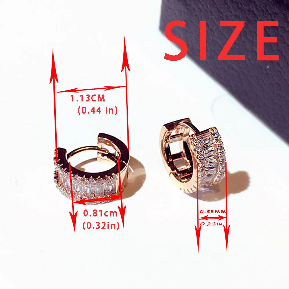 Round Micro Inlaid Zircon Clip-On Earrings – Gold Tone
