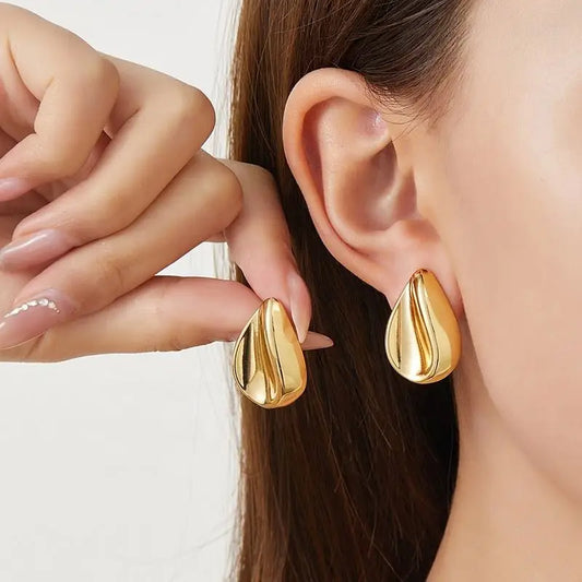 Elegant 18k Gold Plated Stainless Steel Stud Earrings Irregular Design Earrings High Quality Fashion Jewelry Earrings for Women