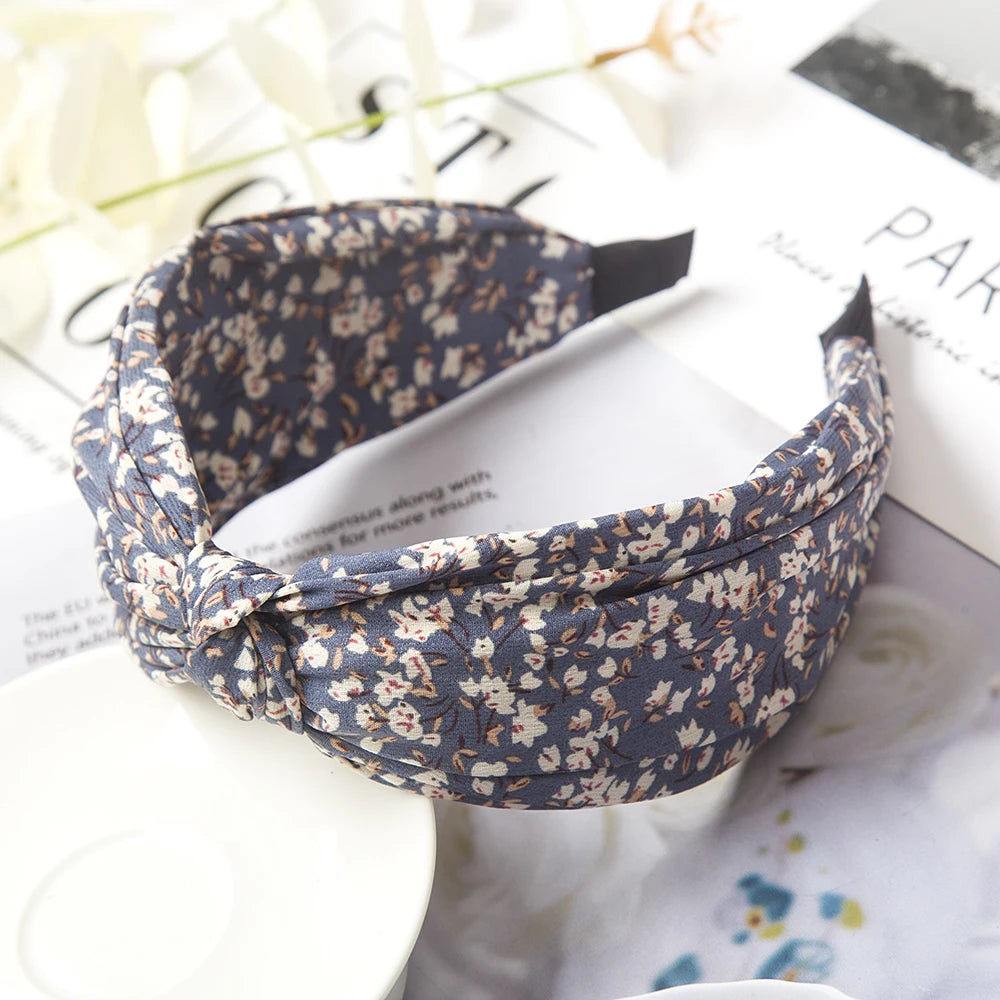 Wide Cross Leopard Print Headband – Elastic Bow Hair Hoop for Women & Girls