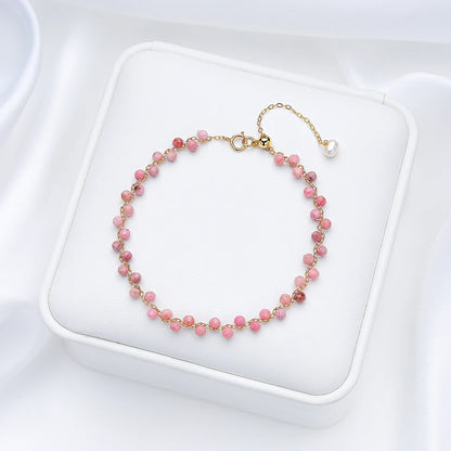 3mm Natural Stone Handmade Adjustable Bracelet for Women
