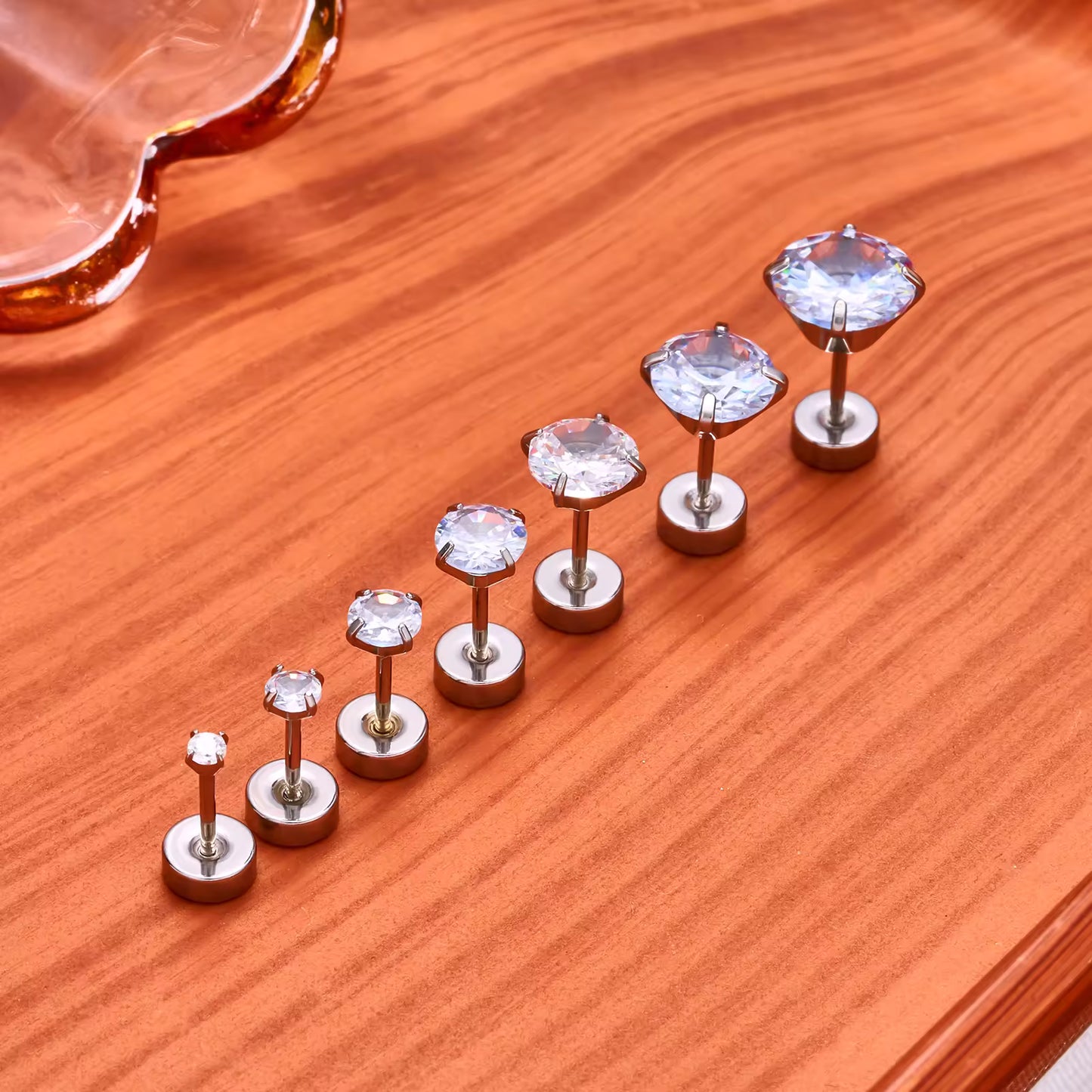 925 Sterling Silver Cubic Zirconia Stud Earrings