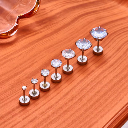 925 Sterling Silver Cubic Zirconia Stud Earrings