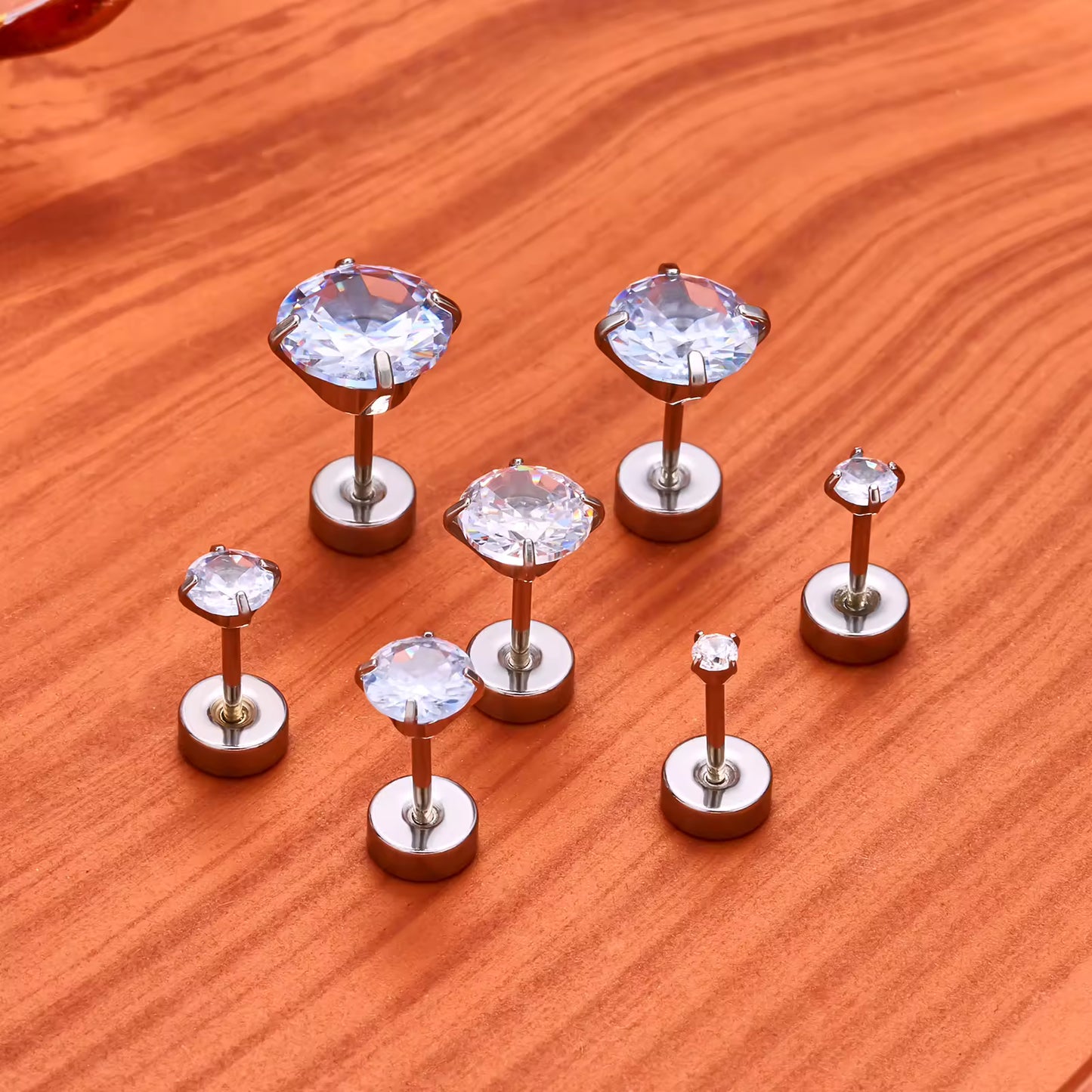 925 Sterling Silver Cubic Zirconia Stud Earrings
