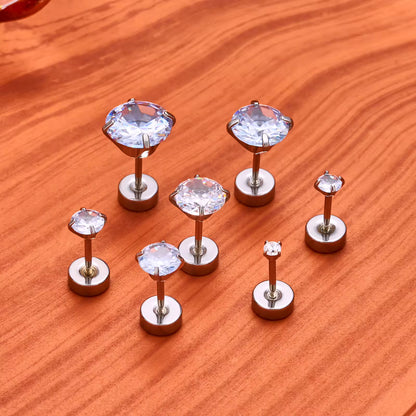 925 Sterling Silver Cubic Zirconia Stud Earrings