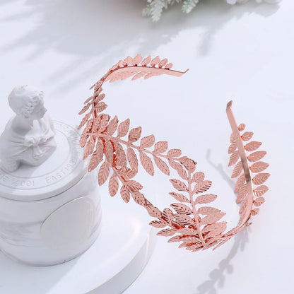 Gold Leaf Bridal Headband Tiara Crown