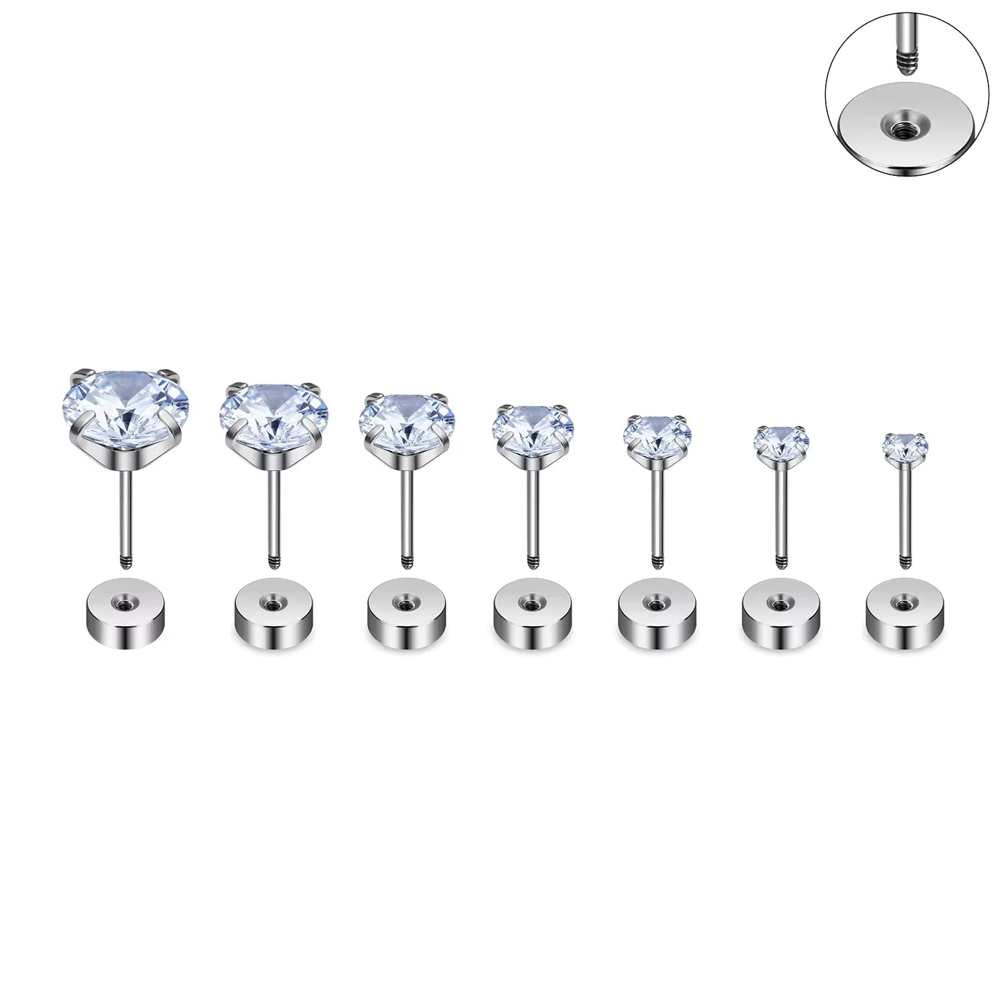 925 Sterling Silver Cubic Zirconia Stud Earrings