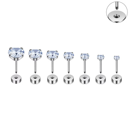 925 Sterling Silver Cubic Zirconia Stud Earrings