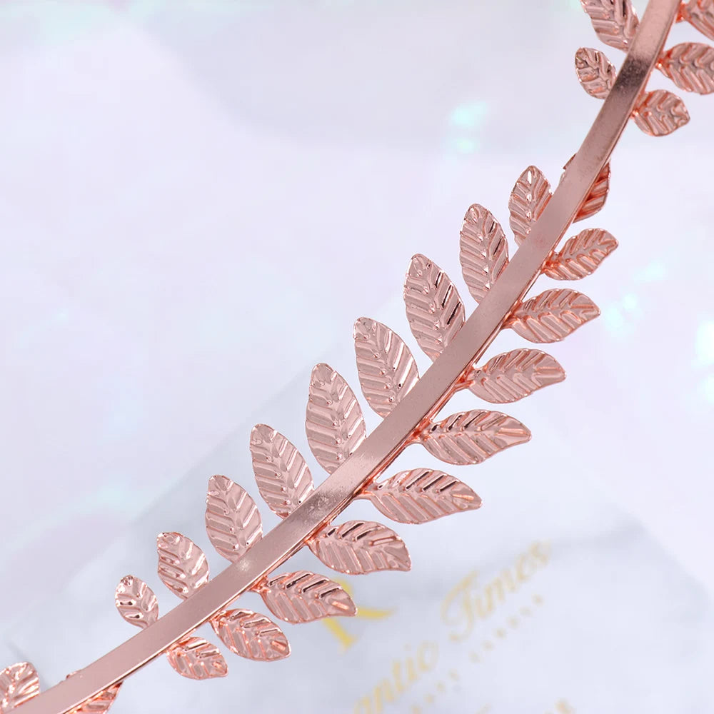 Gold Leaf Bridal Headband Tiara Crown