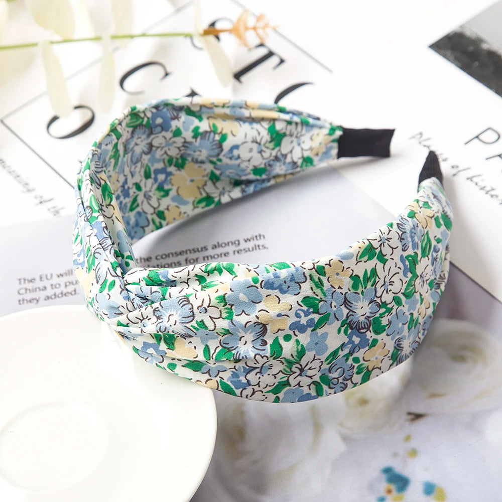 Wide Cross Leopard Print Headband – Elastic Bow Hair Hoop for Women & Girls