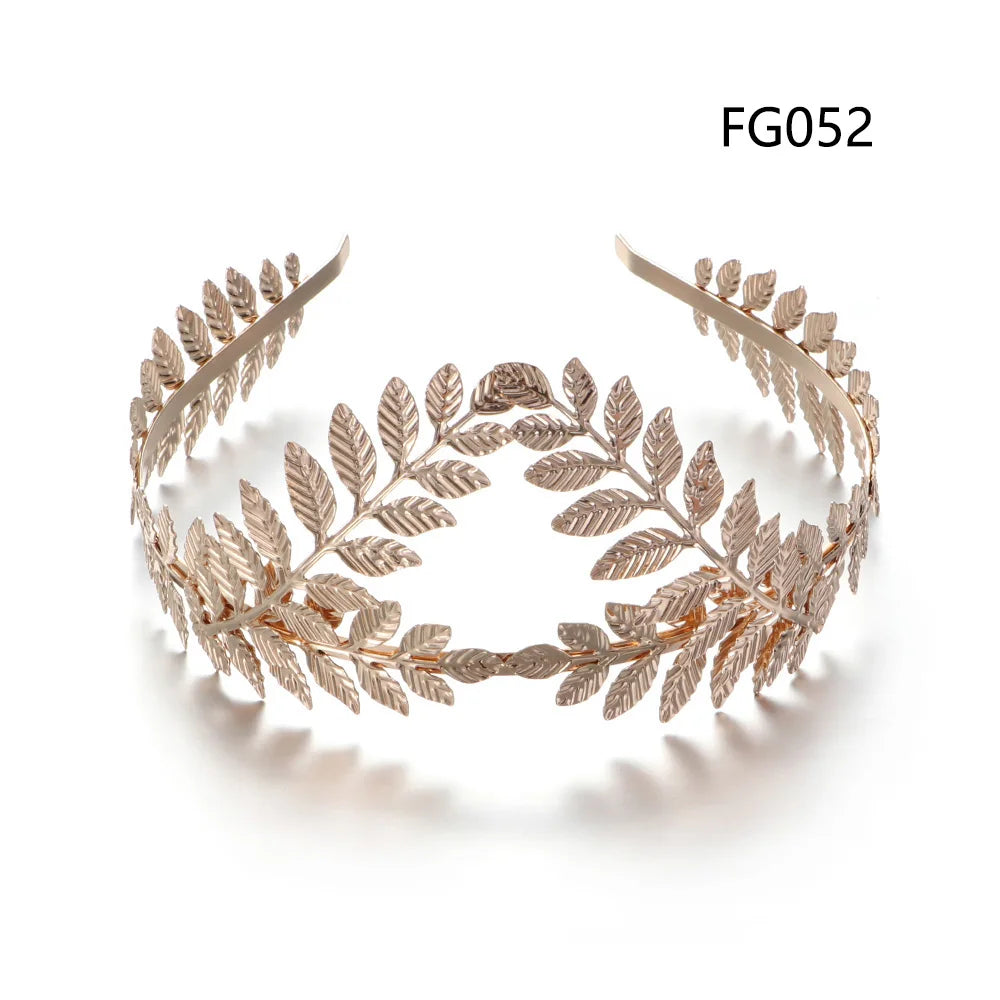 Gold Leaf Bridal Headband Tiara Crown