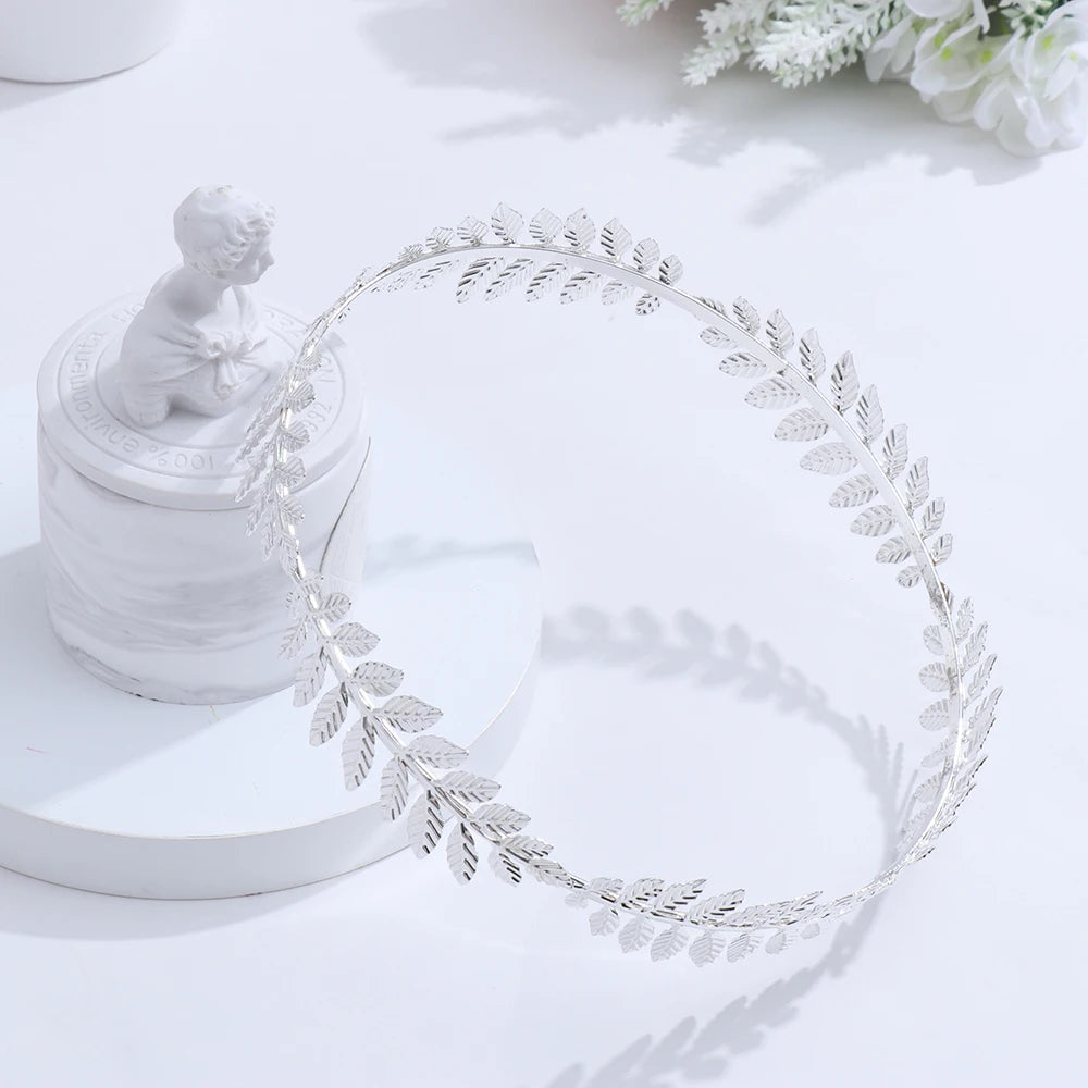 Gold Leaf Bridal Headband Tiara Crown
