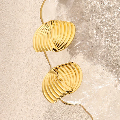 Modern Gold-Tone Diamond-Shaped Geometric Earrings Stainless Steel by edenista