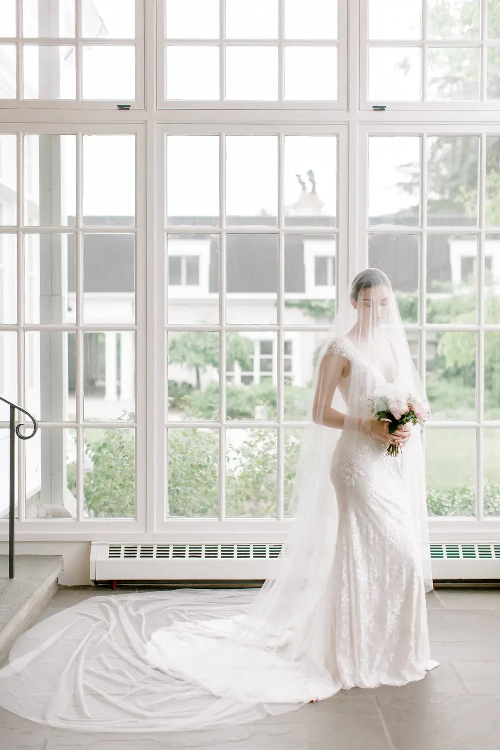 2-Tier Minimalist Bridal Veil with Blusher