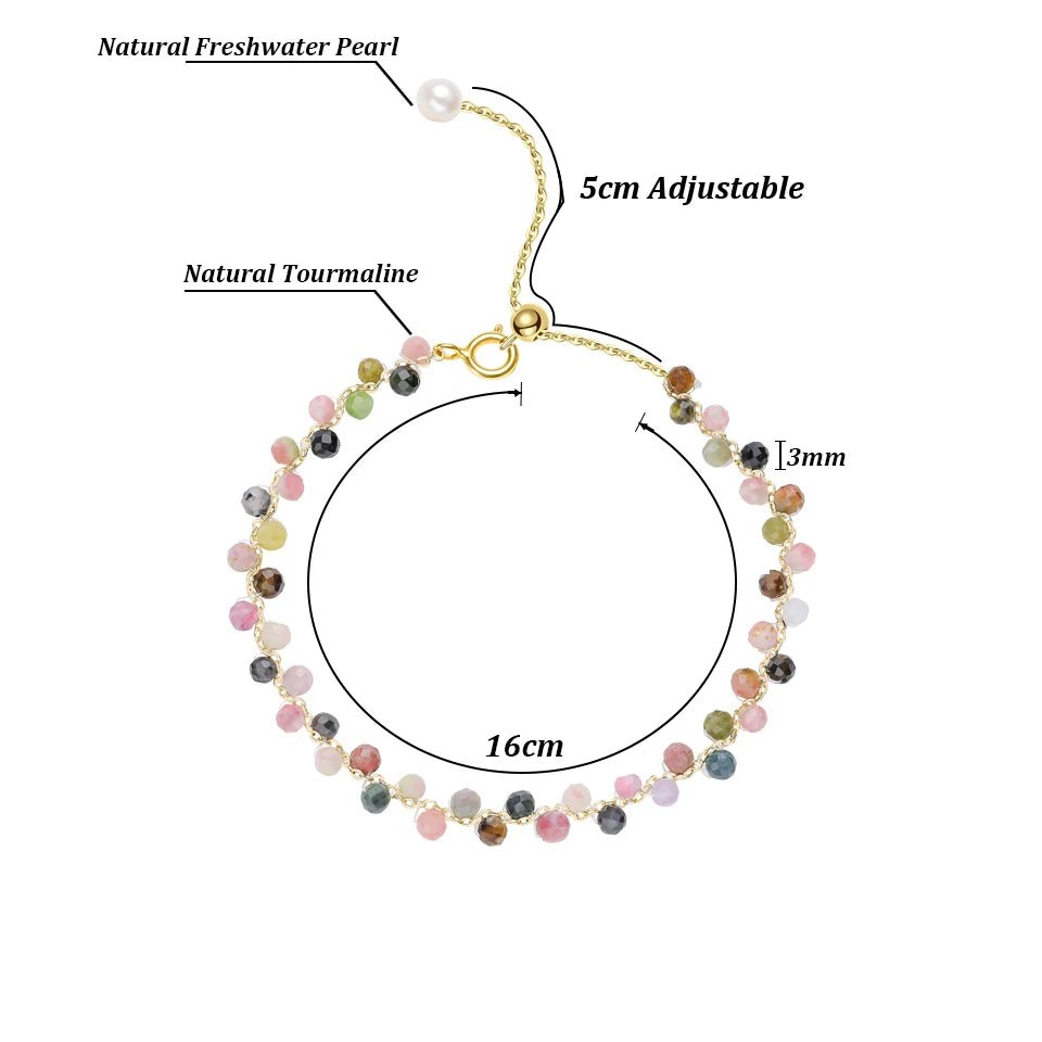 3mm Natural Stone Handmade Adjustable Bracelet for Women