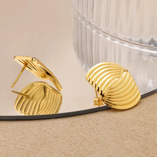 Modern Gold-Tone Diamond-Shaped Geometric Earrings Stainless Steel Statement Jewelry for Fashion-Forward Women