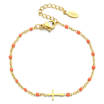 Boho Thin Link Chain Charm Bracelet for Women – Gold