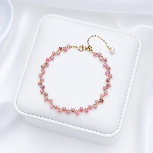 3mm Natural Stone Handmade Adjustable Bracelet for Women
