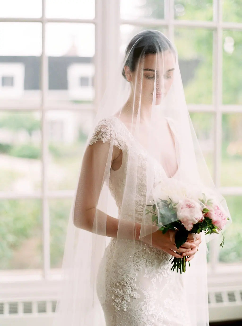2-Tier Minimalist Bridal Veil with Blusher