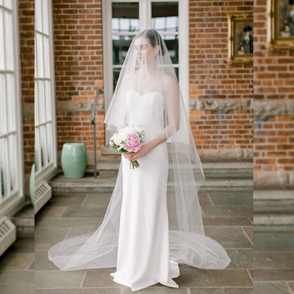 2-Tier Minimalist Bridal Veil with Blusher