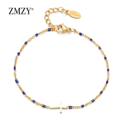 Boho Thin Link Chain Charm Bracelet for Women – Gold