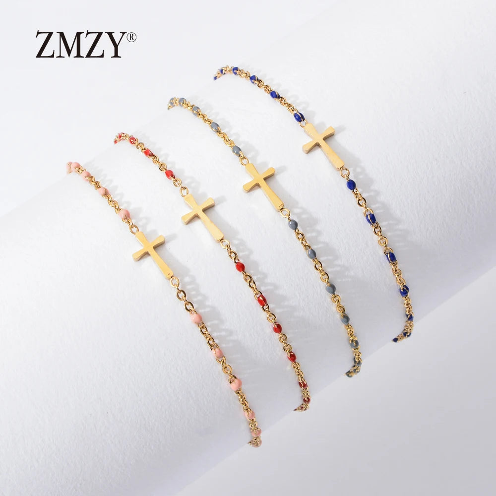 Boho Thin Link Chain Charm Bracelet for Women – Gold