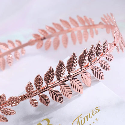 Gold Leaf Bridal Headband Tiara Crown