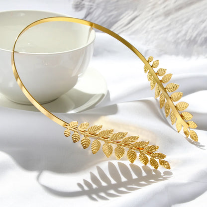 Gold Leaf Bridal Headband Tiara Crown