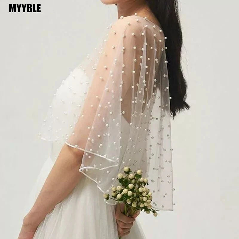 Bridal Pearl Cape Bolero Shawl