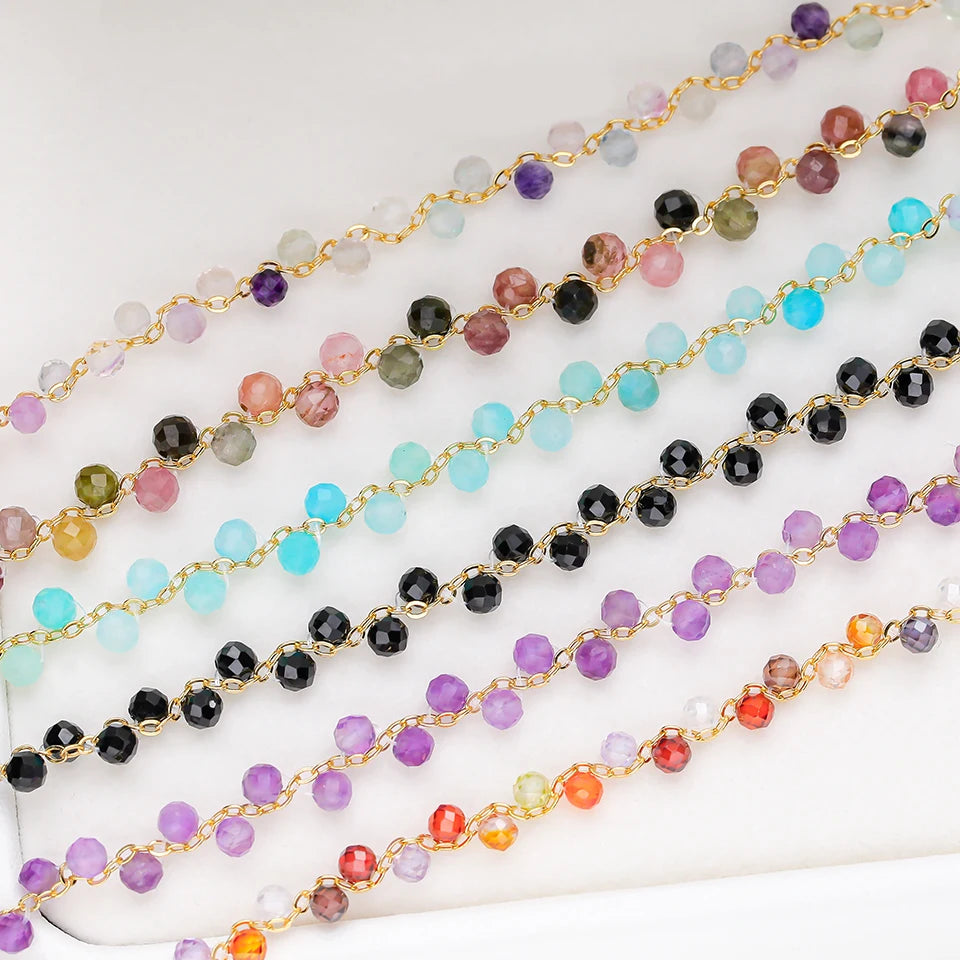 3mm Natural Stone Handmade Adjustable Bracelet for Women