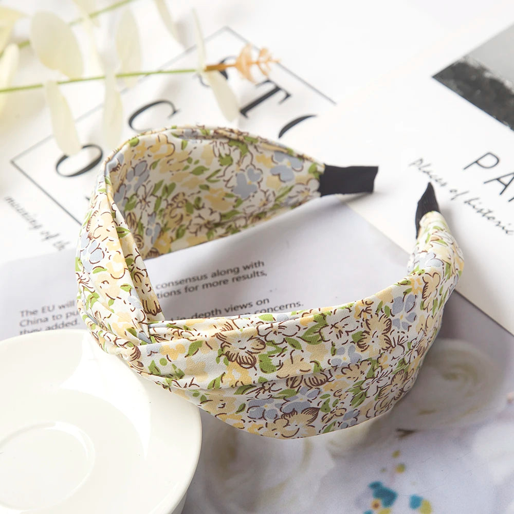 Wide Cross Leopard Print Headband – Elastic Bow Hair Hoop for Women & Girls