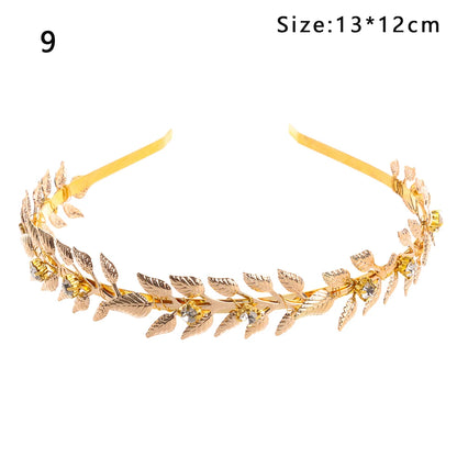 Gold Leaf Bridal Headband Tiara Crown