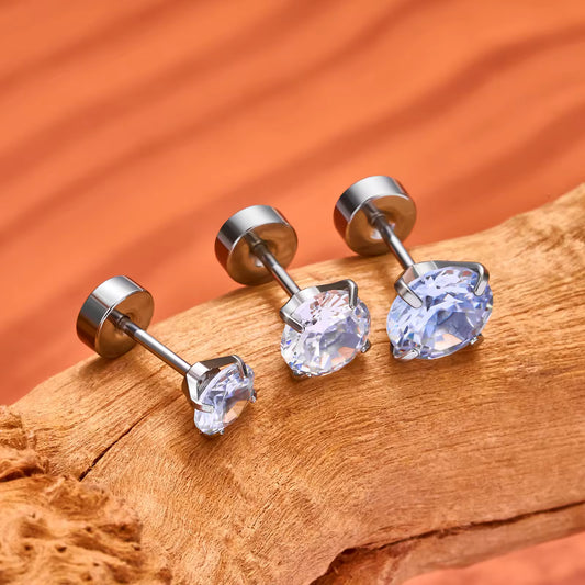 925 Sterling Silver Cubic Zirconia Stud Earrings