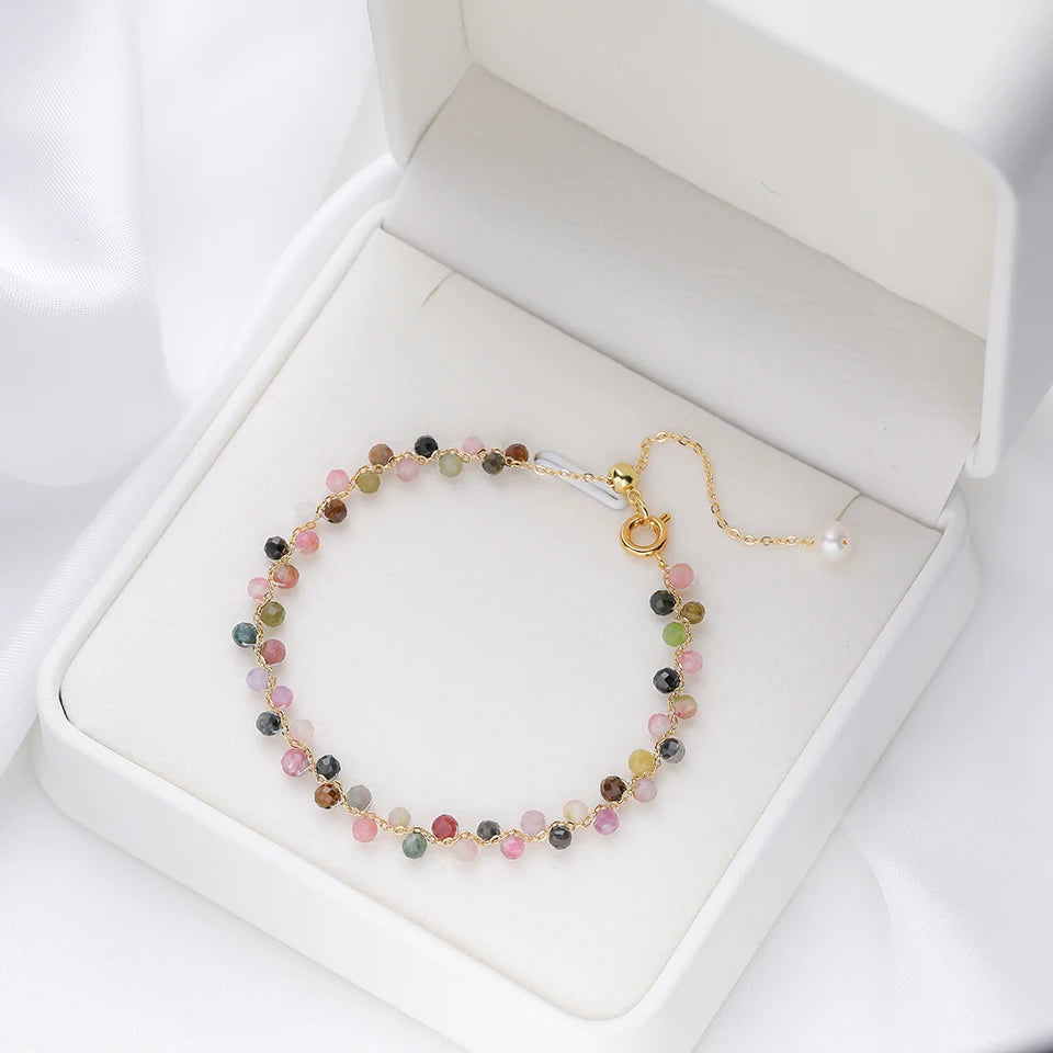 3mm Natural Stone Handmade Adjustable Bracelet for Women